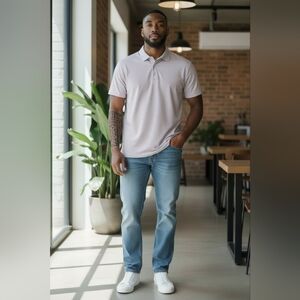 PJ Paul Jones Short Sleeve Polo Shirt - Light Blue